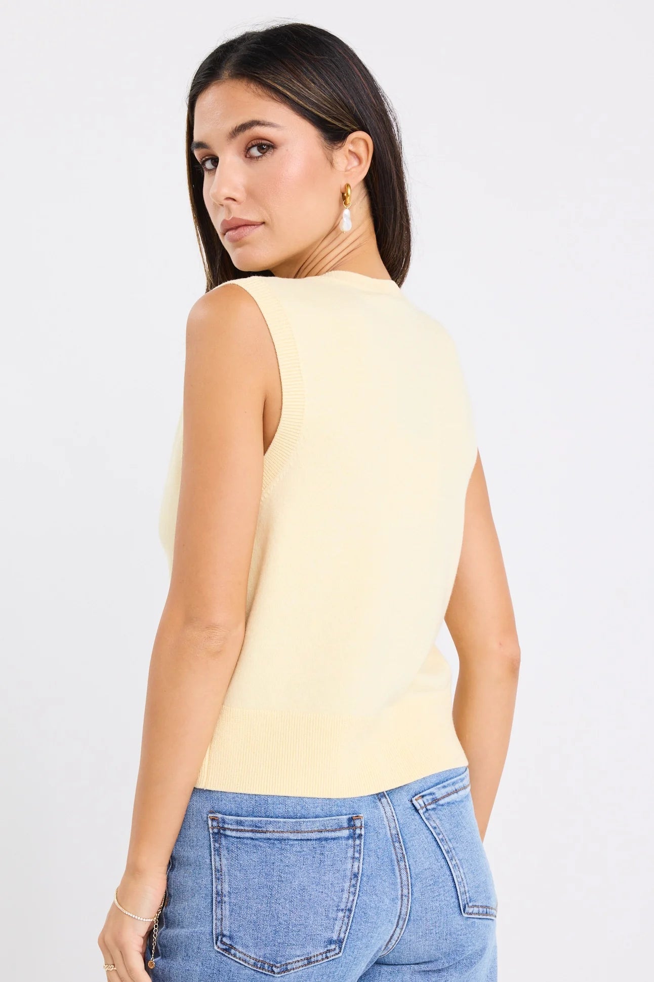 Alleyway Butter Lightweight Soft Knit Crewneck Vest Top