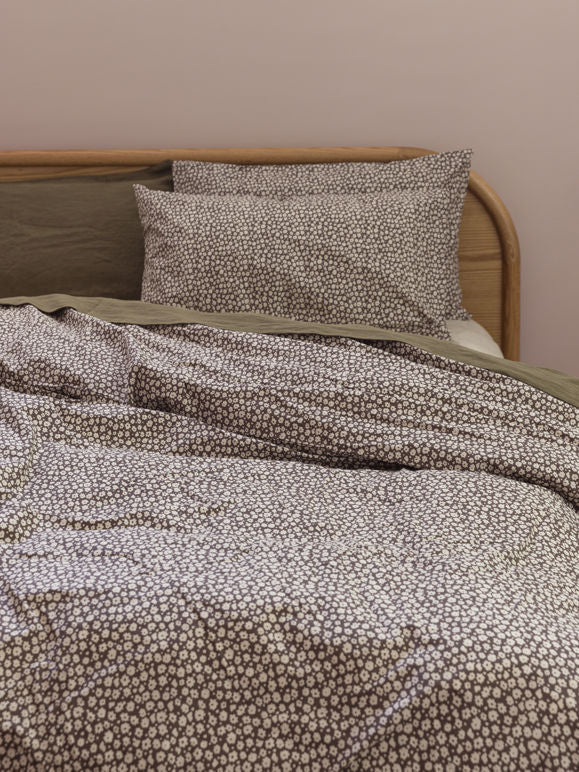 Forget Me Not Organic Cotton Duvet Cover - Rye/Bone