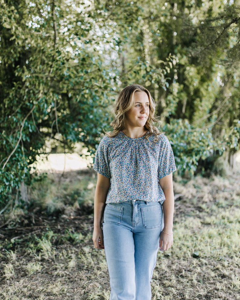 Jane blouse - Blue floral