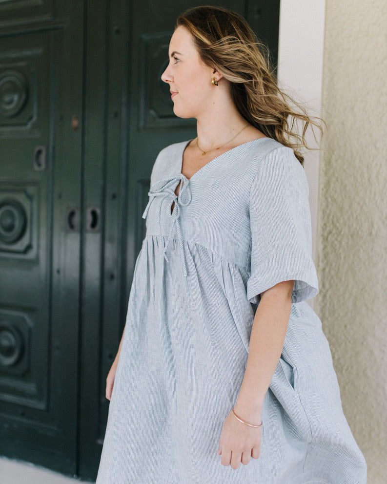 Brooke dress - Blue stripe