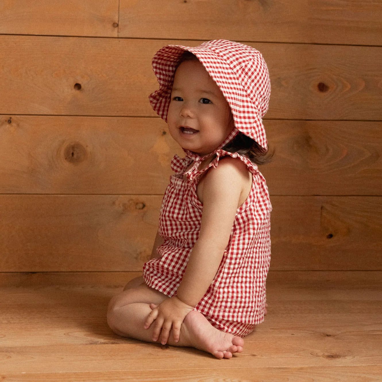 Sun Hat - Red Gingham