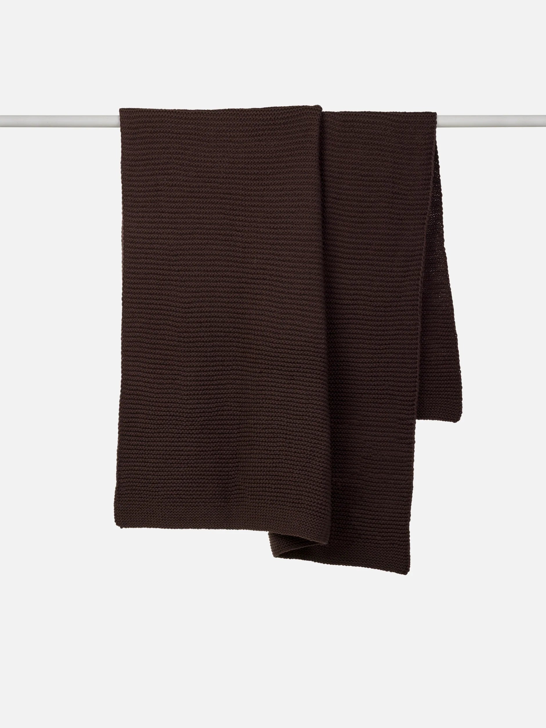 Wool Purl Knit Throw - Cocoa
