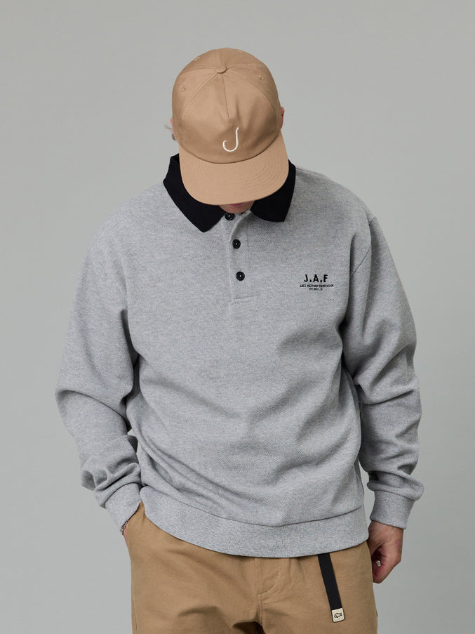 WAFFLE SEAWAY POLO - GREY MARLE
