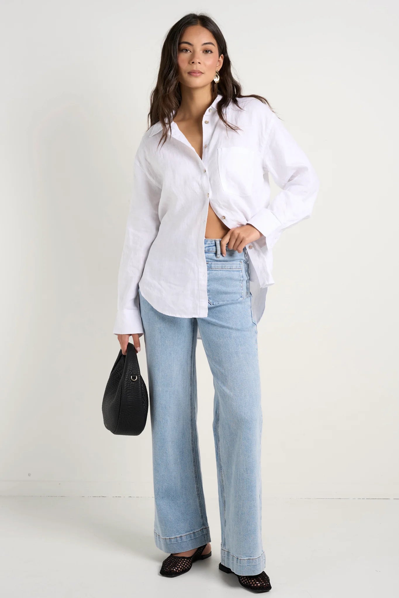 Optimum White Linen Oversized Shirt