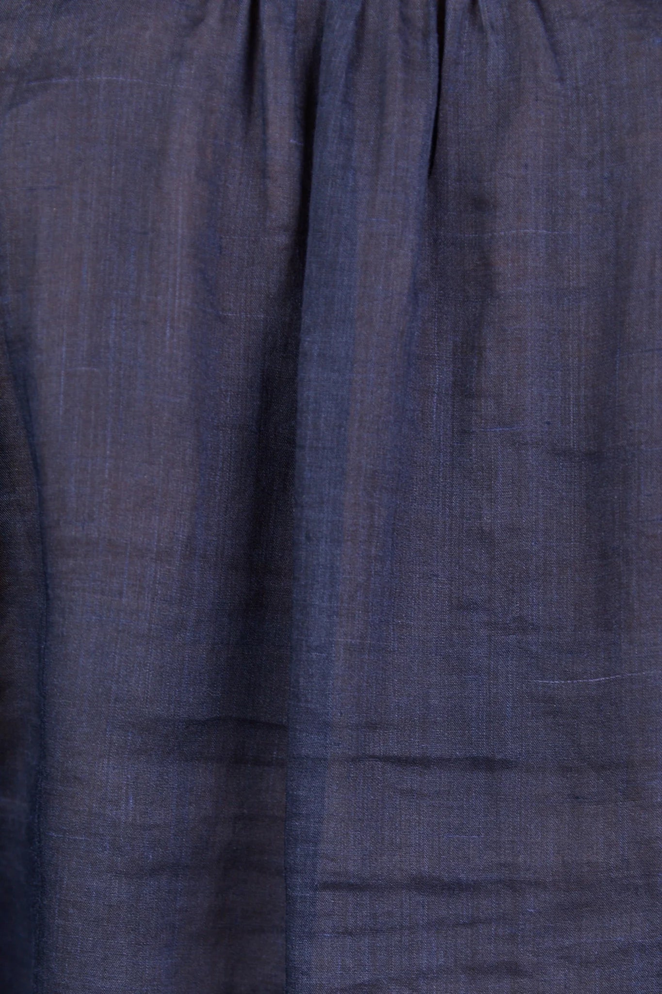 Continuance Navy Ramie High Neck Buttoned SS Top