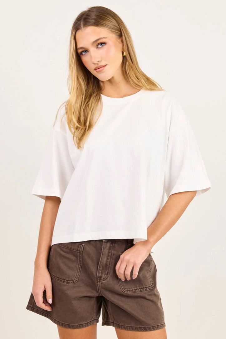 Cohesion White Oversized Boxy SS Tee