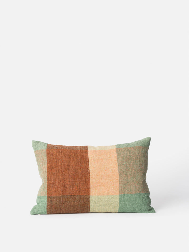 Clyde Handwoven Linen Cushion Cover - Pea/Multi