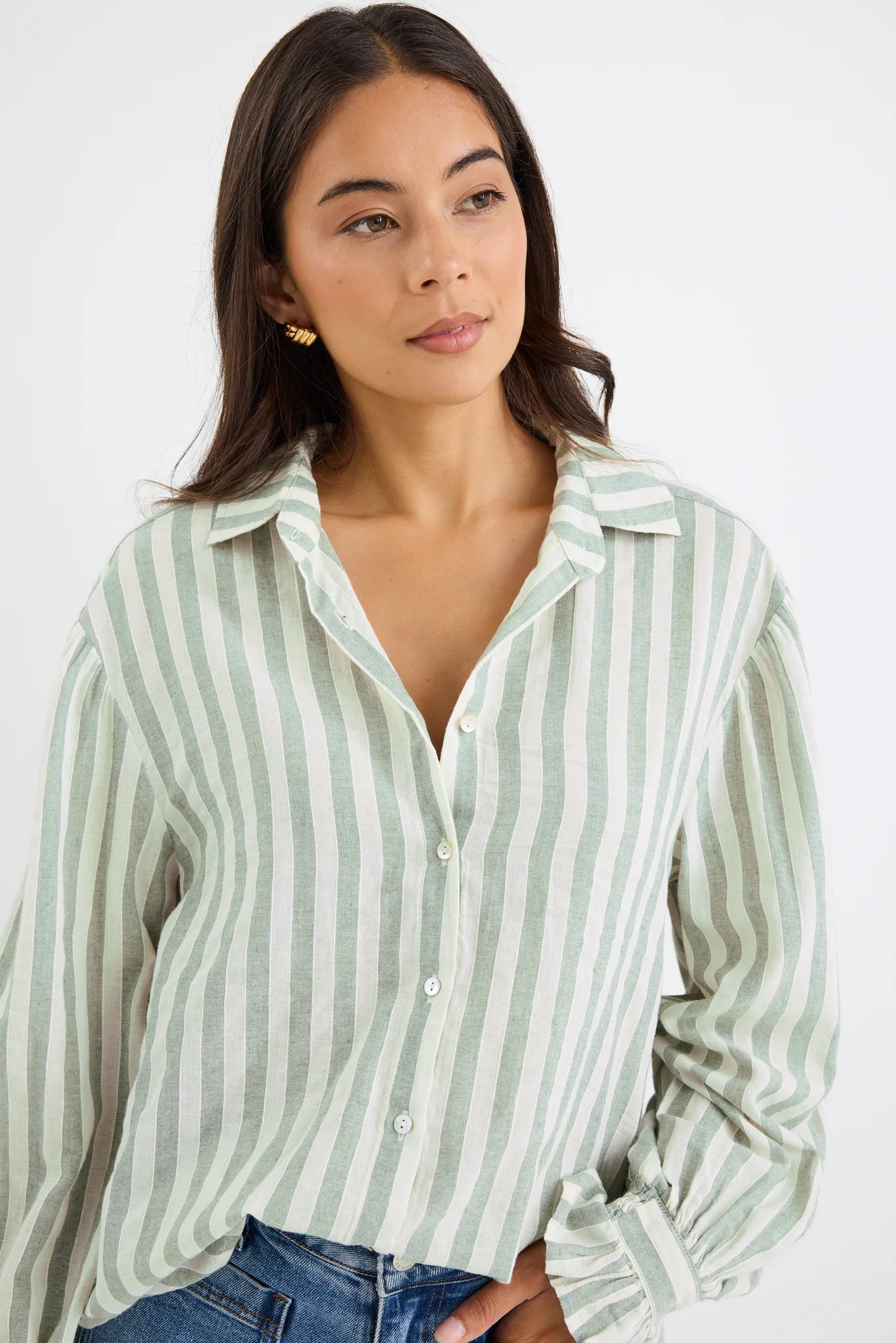Connection Moss Stripe Drop Shoulder Shirt