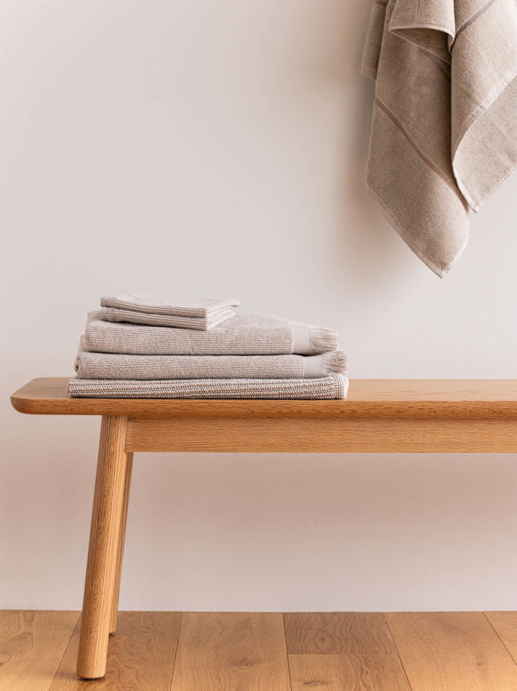 Ribbed Bath Towel Range - Oat