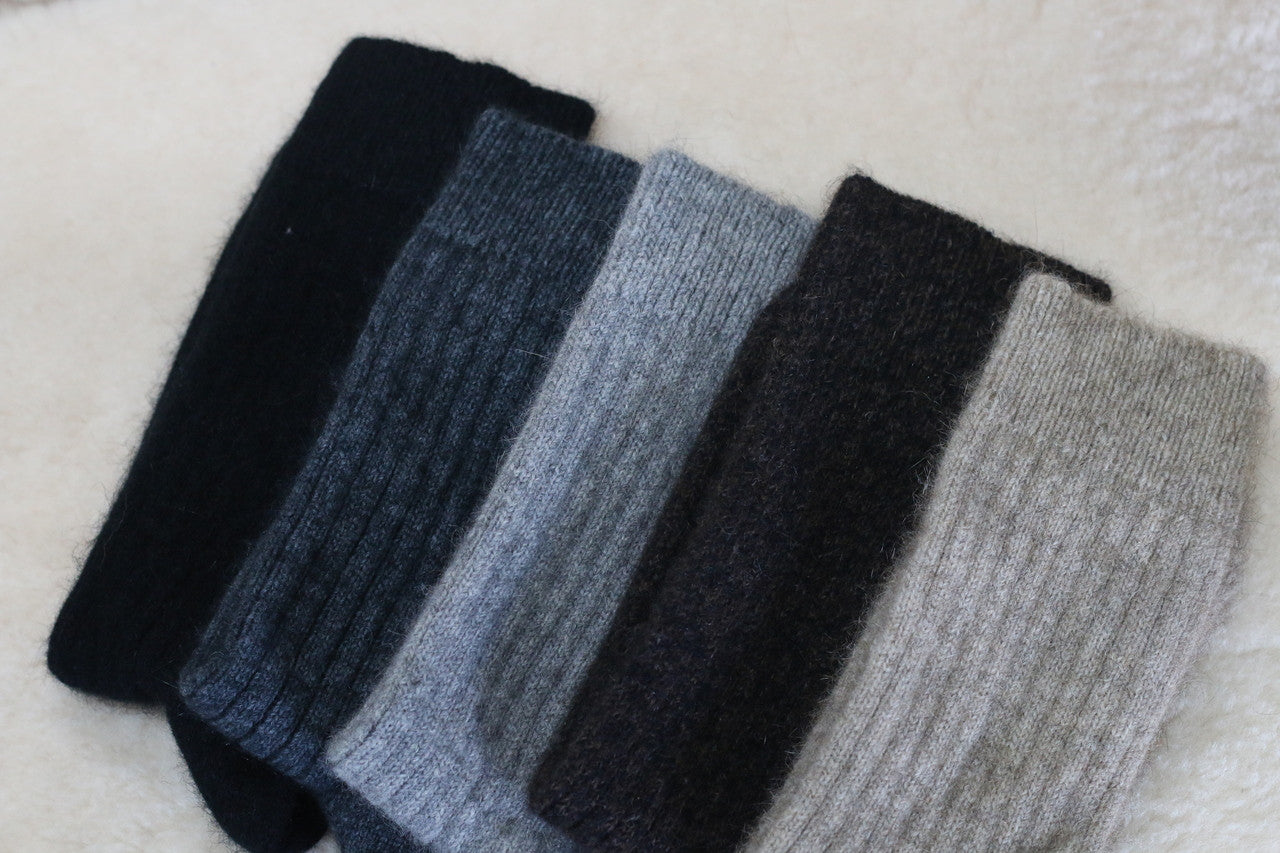 Possum Merino Casual Rib Socks - Black