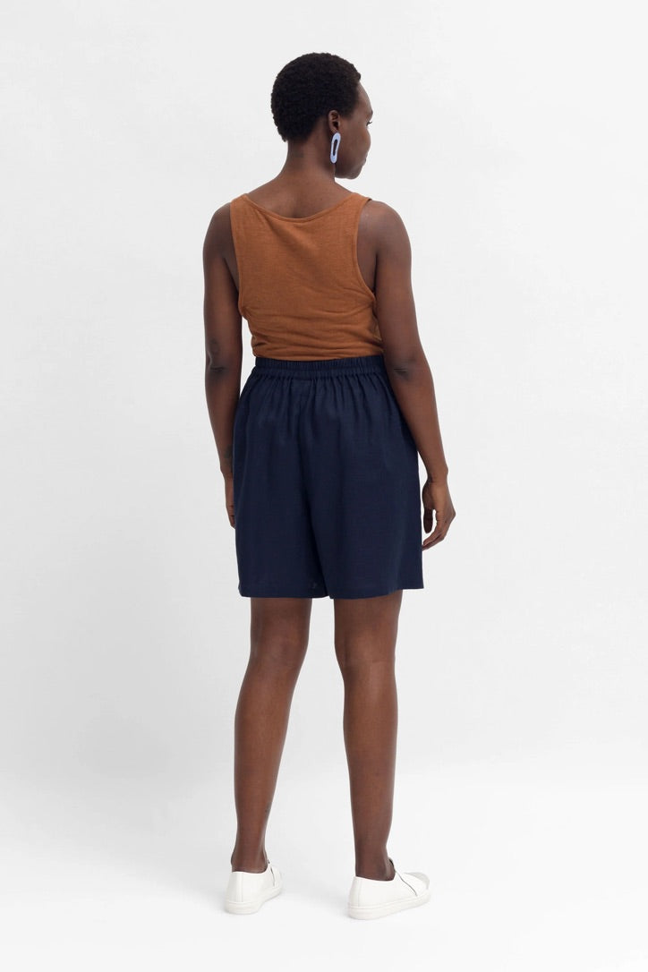 STROM LINEN SHORT - Steel Blue