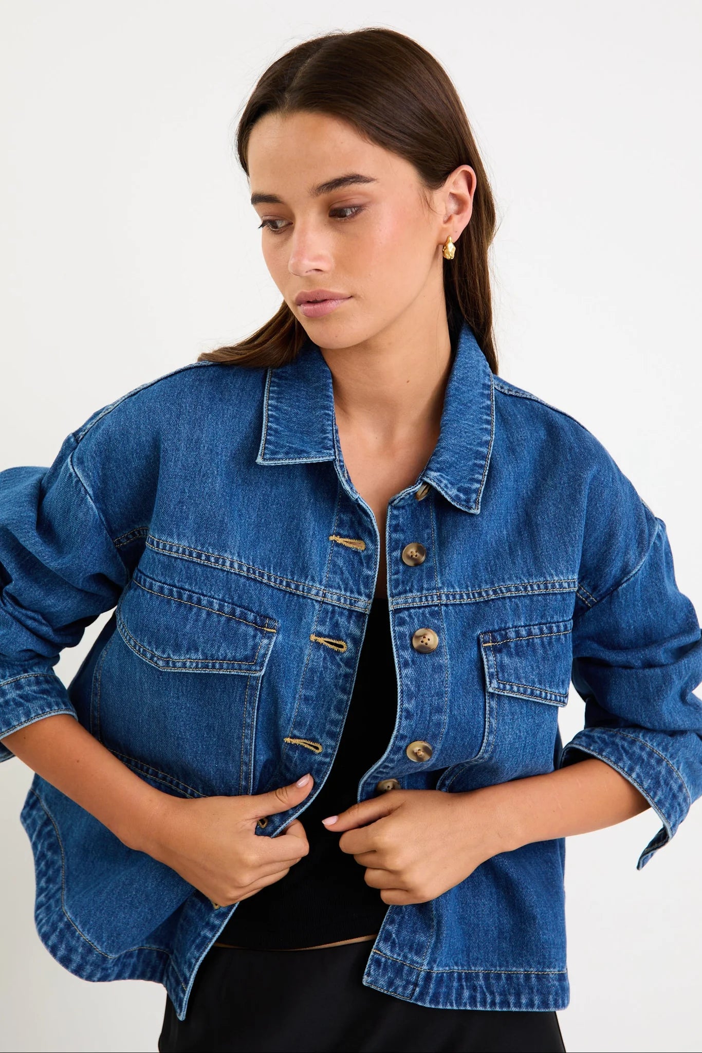 Echo Storm Blue Patch Pocket Denim Jacket
