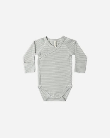 Side Snap Bodysuit Sage Micro Stripe