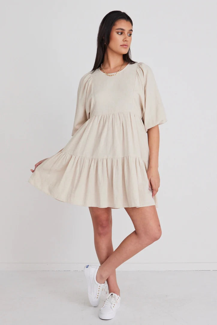 Norma Natural Ss Babydoll Mini Dress