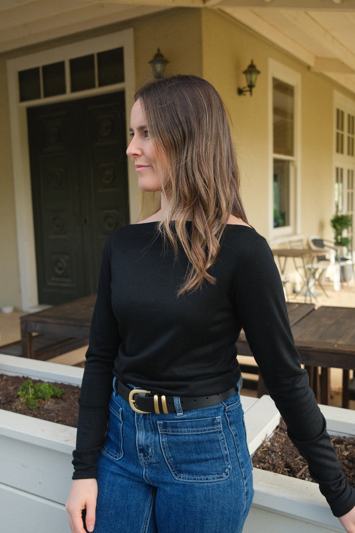 Marlow top - Black 100% merino