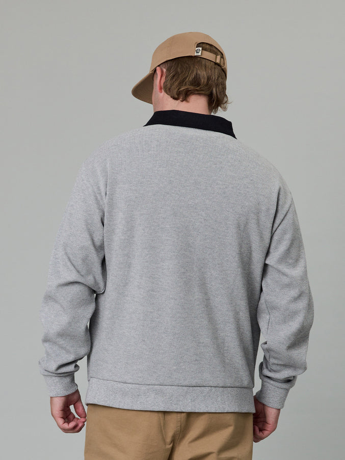 WAFFLE SEAWAY POLO - GREY MARLE