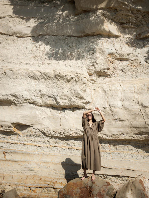 Cotton Midi Dress - Forest