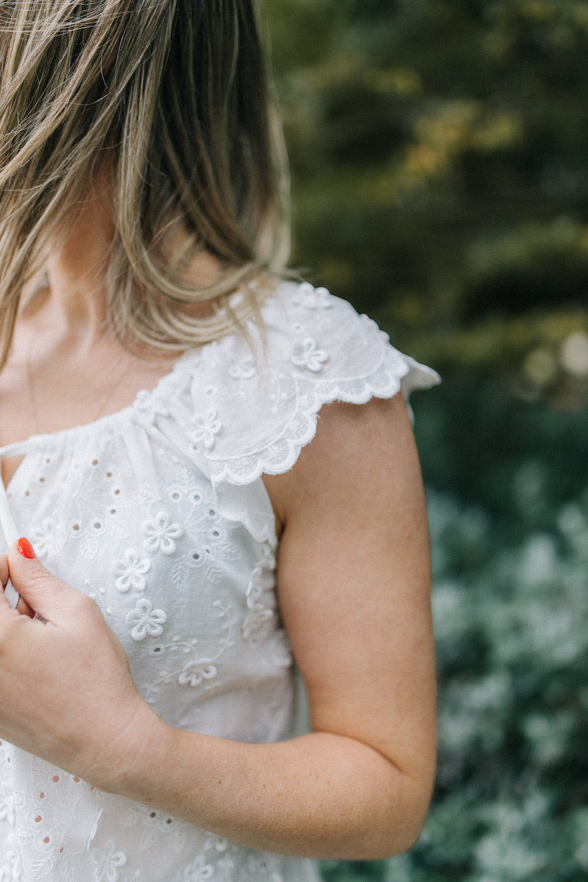 Karli top - White broderie anglaise