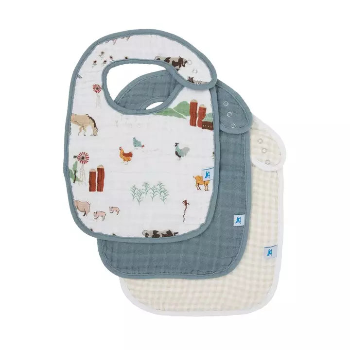 Little Unicorn Muslin Classic Bib 3 Pack | Farmyard