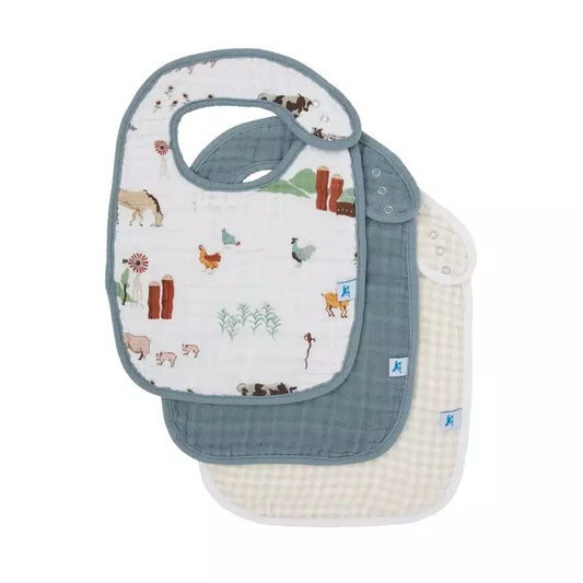 Little Unicorn Muslin Classic Bib 3 Pack | Farmyard
