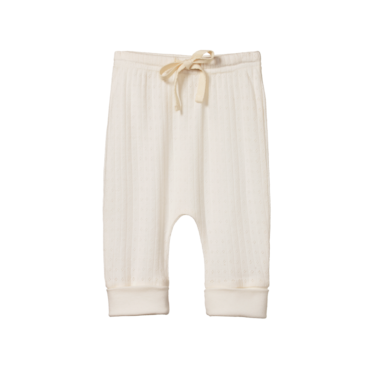 Pointelle drawstring pants - NATURAL