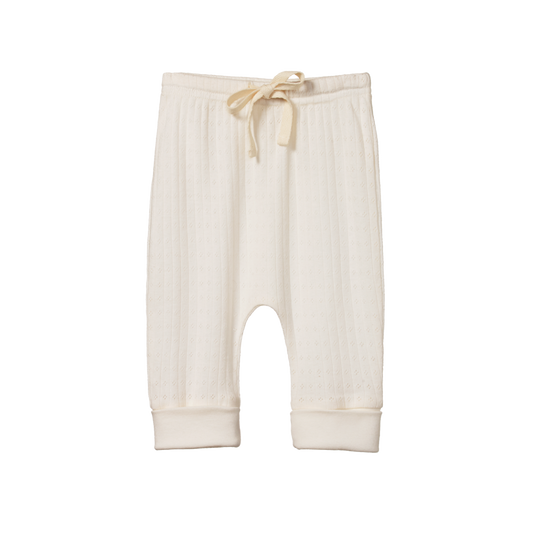 Pointelle drawstring pants - NATURAL