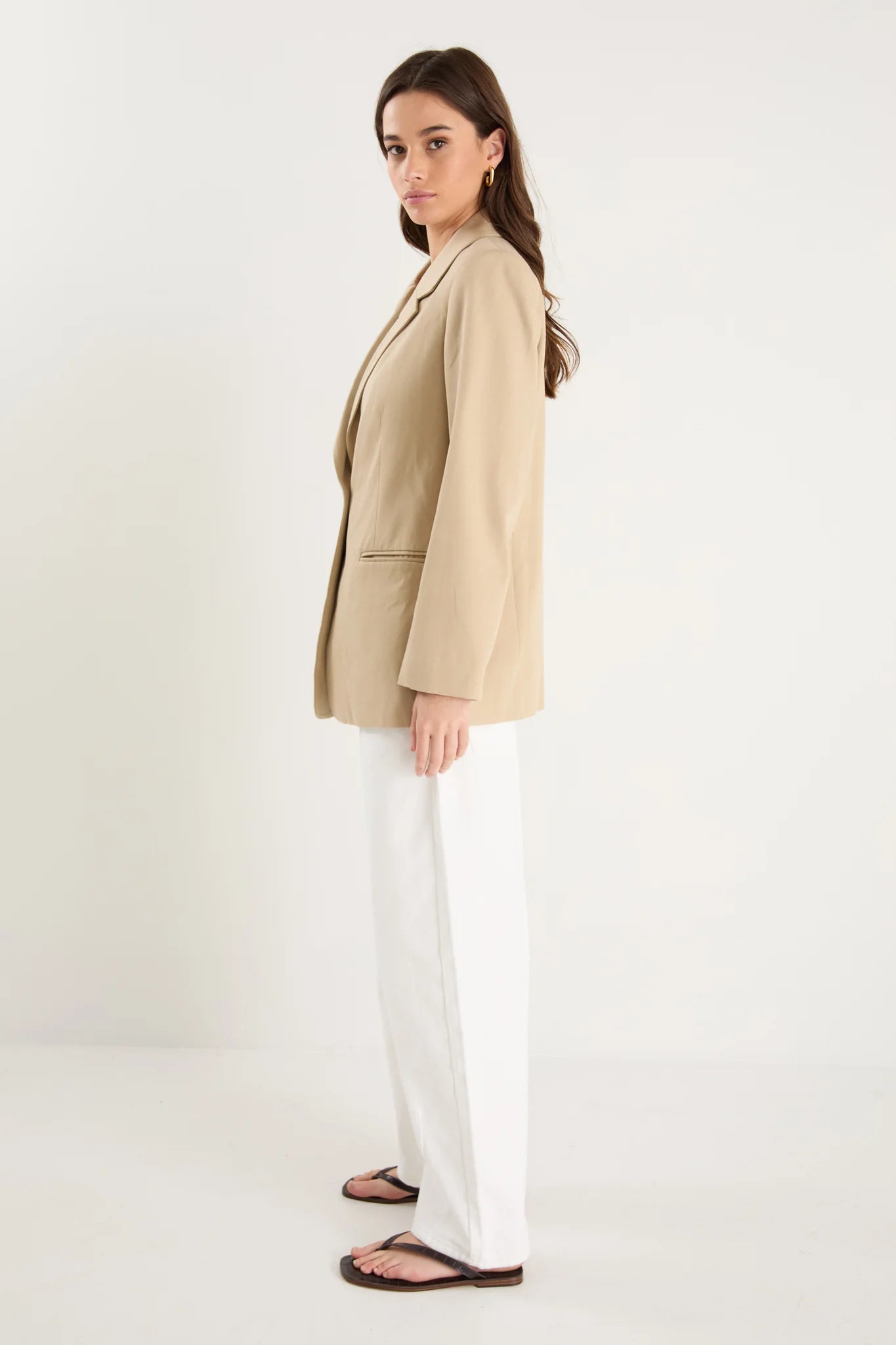 Atlantic Taupe Lyocell Cotton Classic Blazer