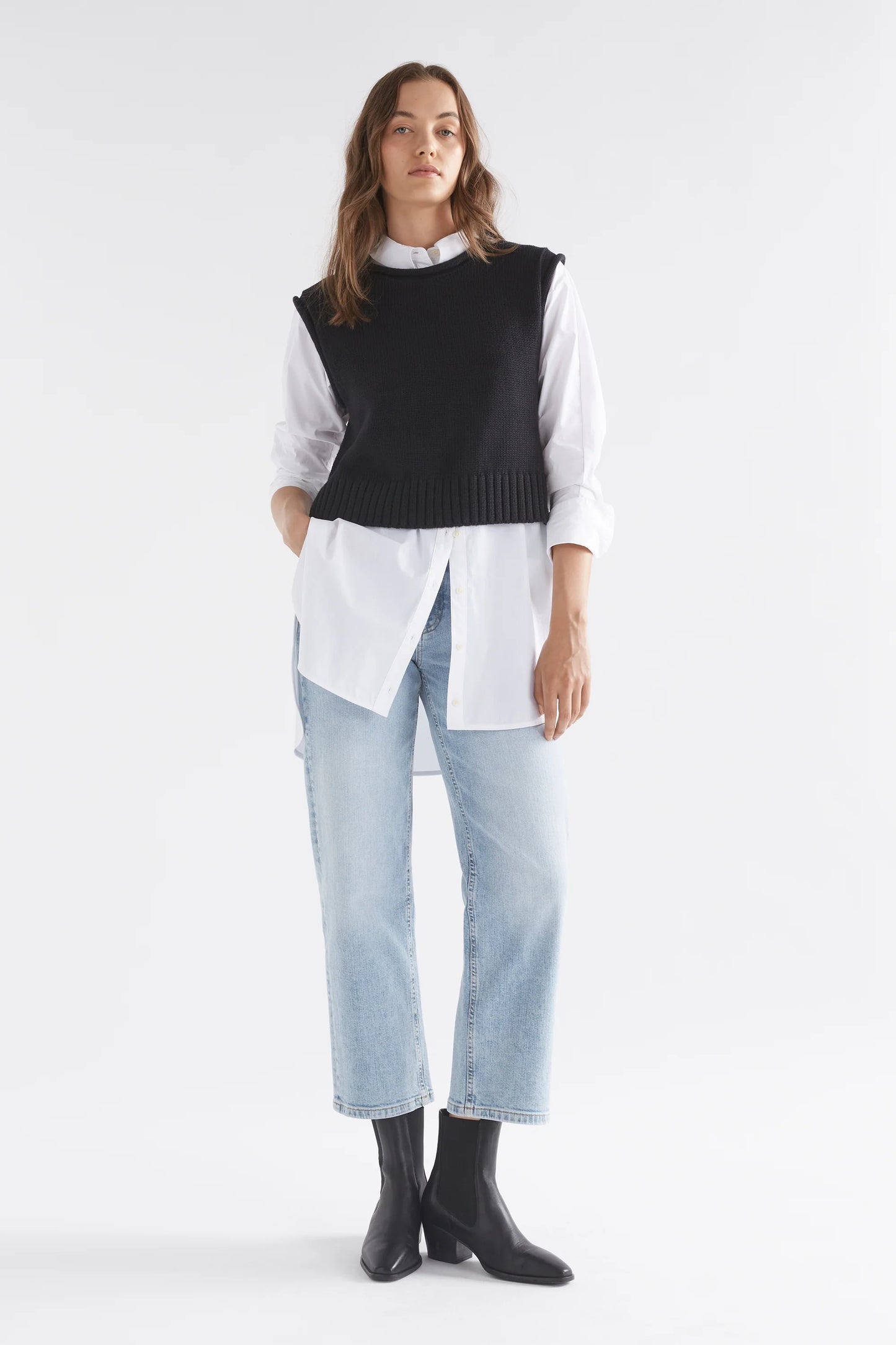 LUNEL KNIT VEST - Black