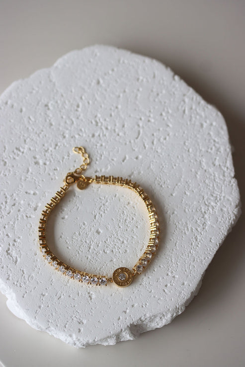 308 Tennis Bracelet - Gold plate
