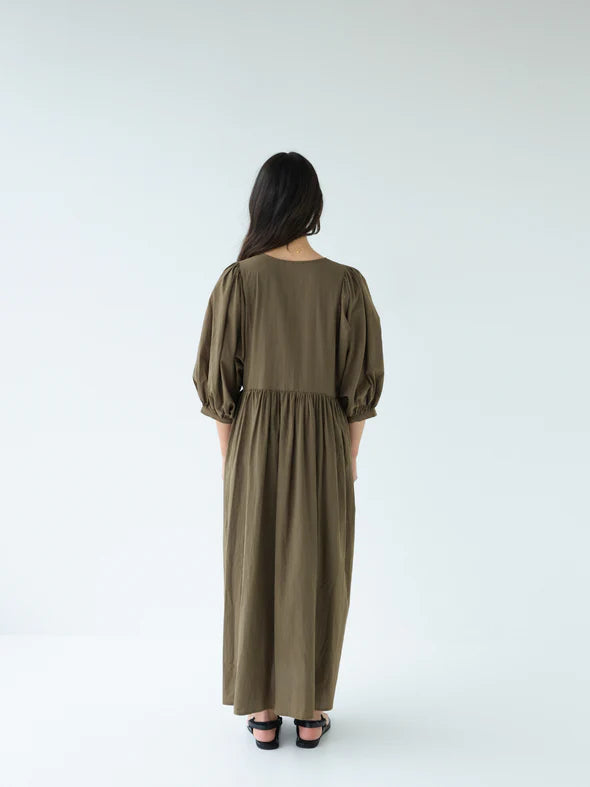 Cotton Midi Dress - Forest