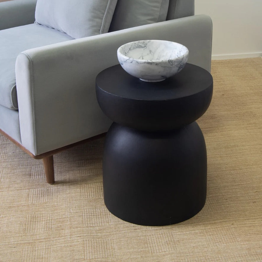 PEDESTAL SIDE TABLE- BLACK