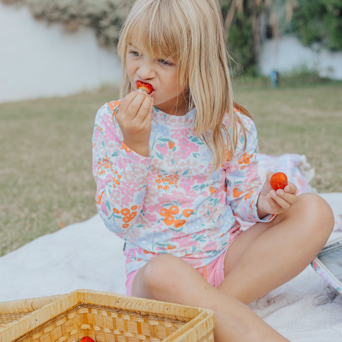 Long Sleeve Rash Vest - Berry Garden