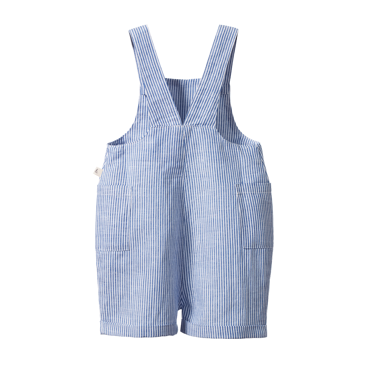 Tucker Shortie Overalls Cotton/linen - Blue stripe