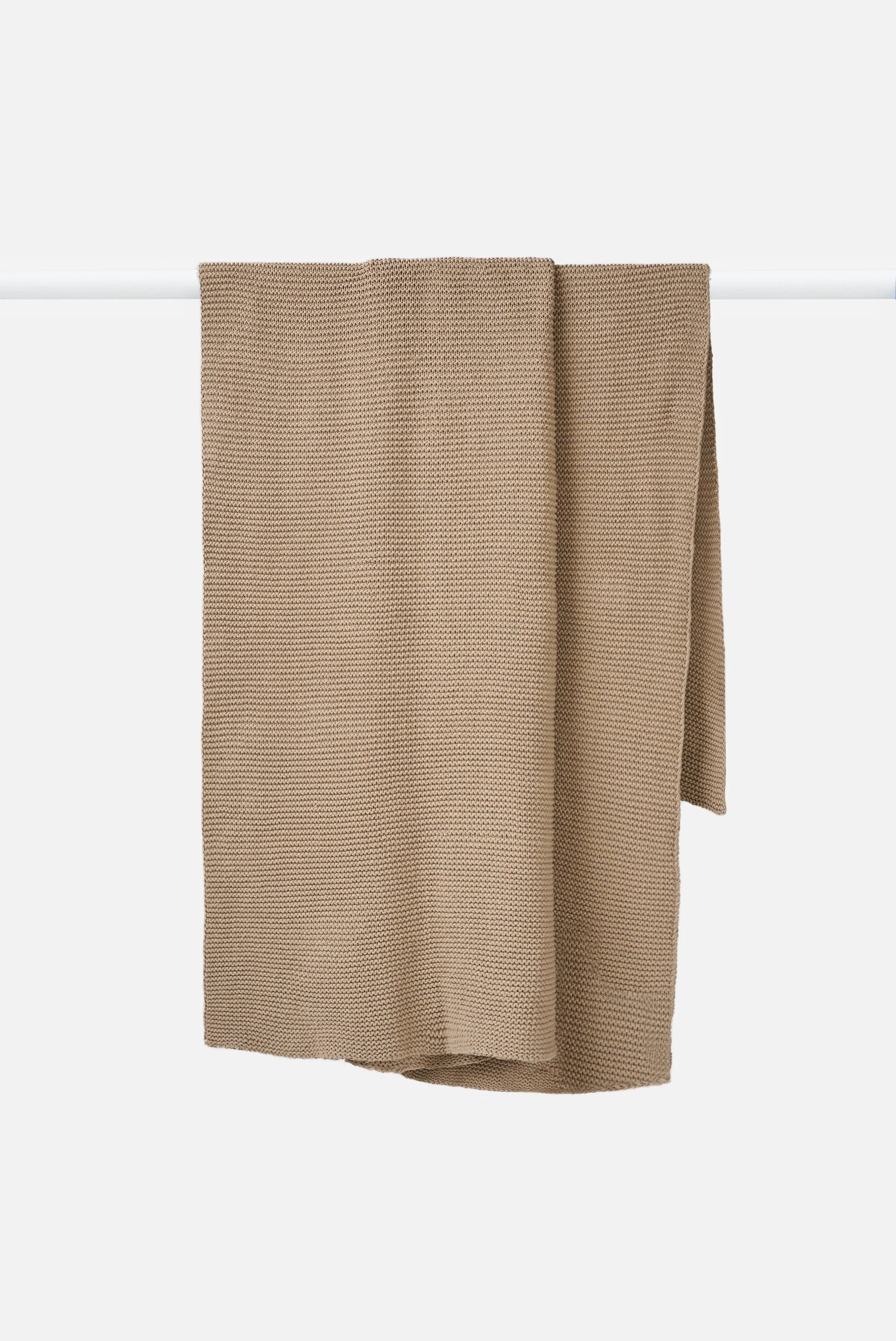 Purl Knit Throw - Beige