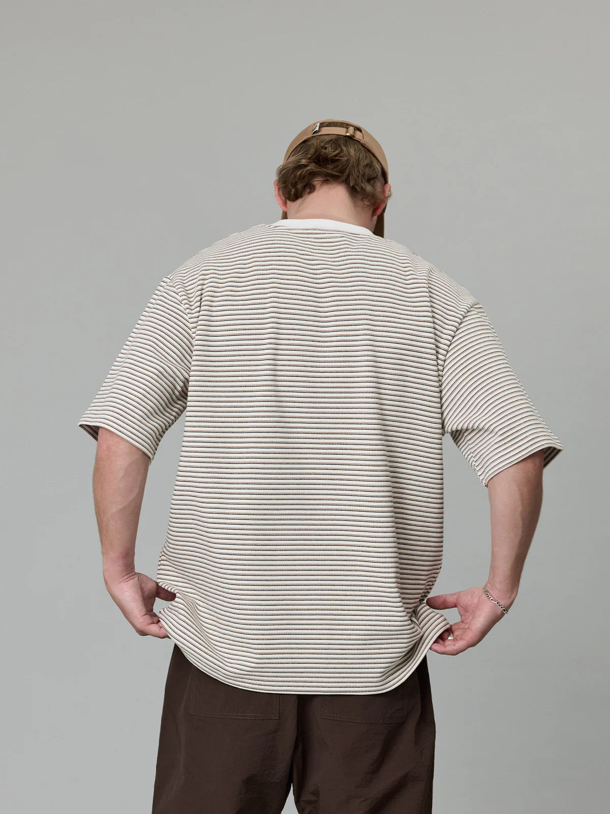 J.A.F HEAVY SHORE TEE - OFF WHITE STRIPE