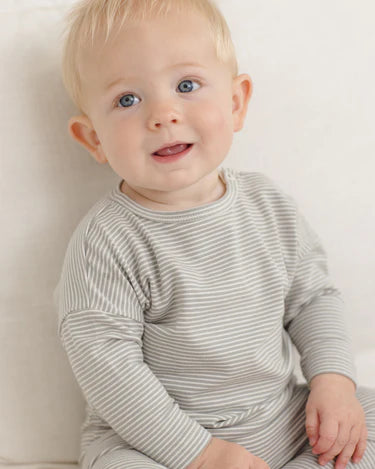 Long Sleeve Tee Sage Micro Stripe