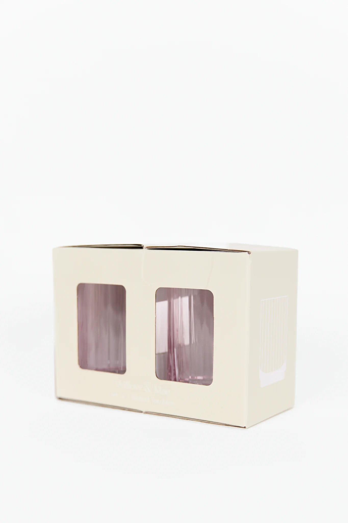 Pale Pink Ribbed Set 2 Tumblers