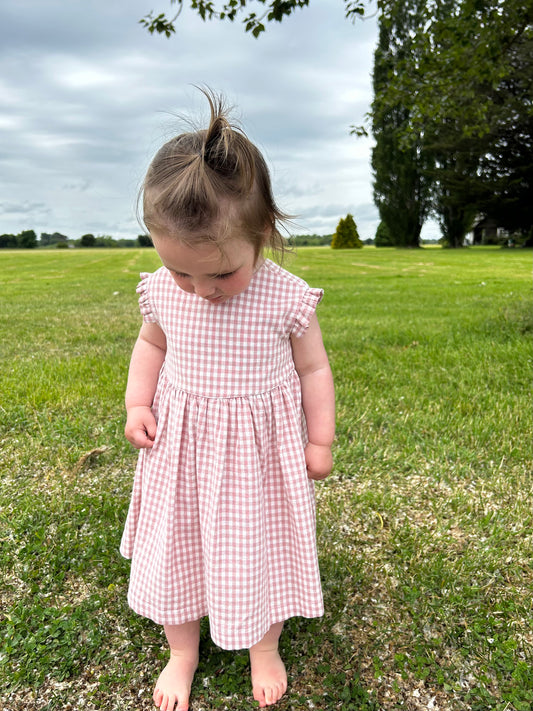 Emma dress - Blush gingham