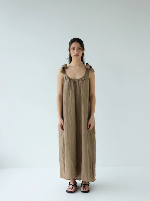Bows Dress - Hay