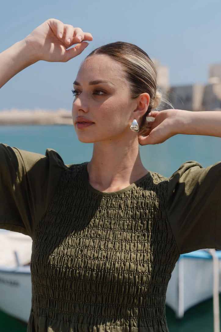 Wren Midi Dress - Khaki Linen