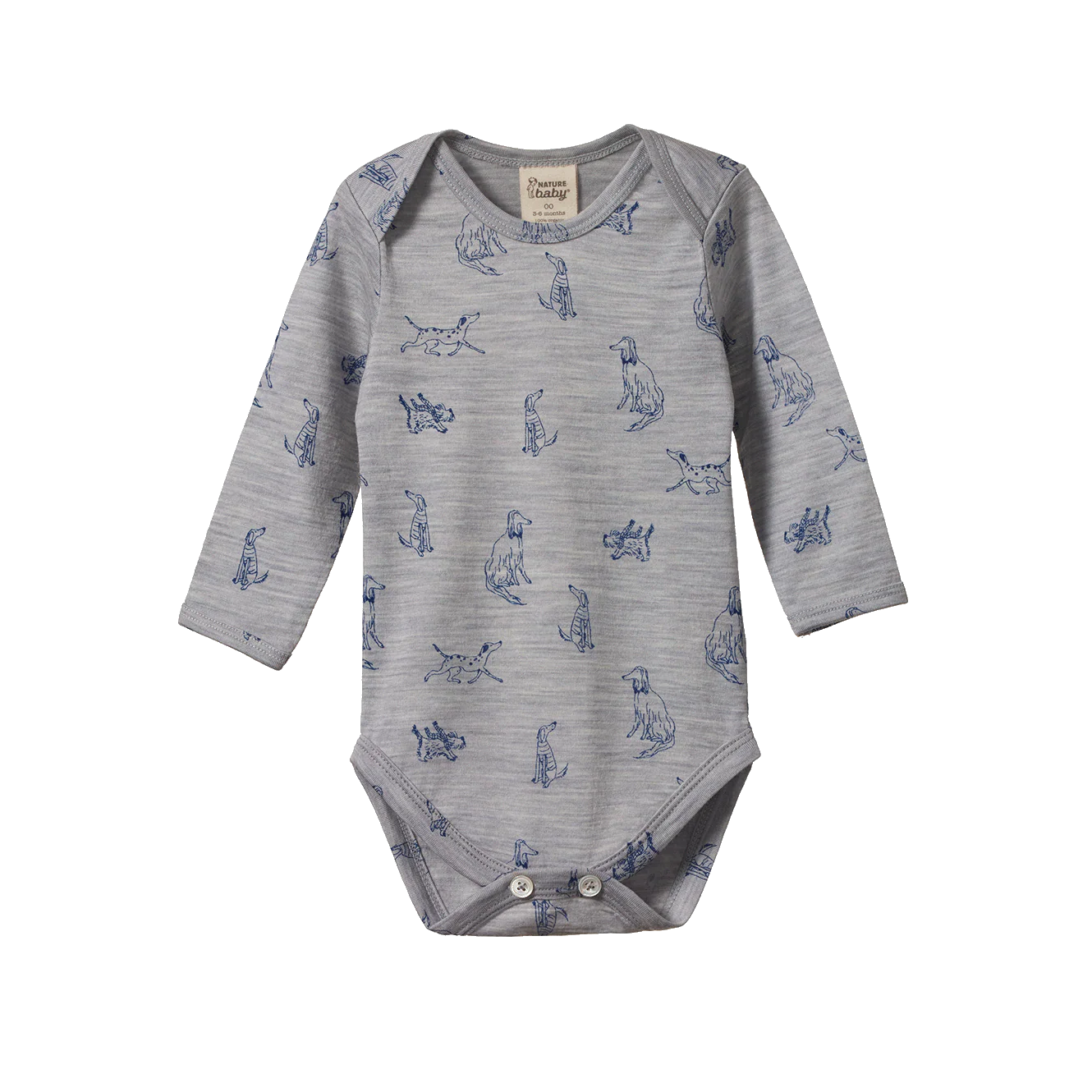 Merino Long sleeve Bodysuit - Best Friend Print Merino