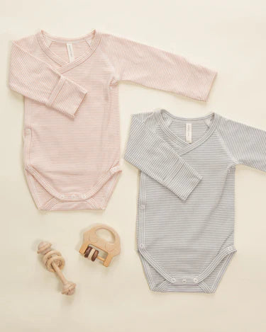 Side Snap Bodysuit Sage Micro Stripe