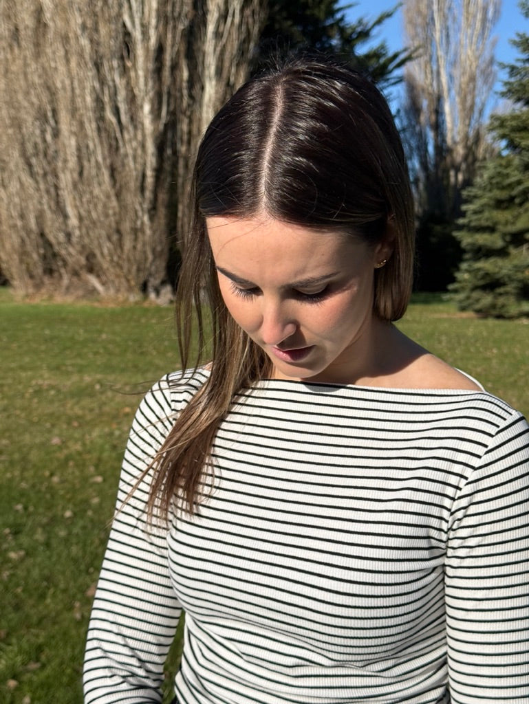 Marlow top - Black/White stripe