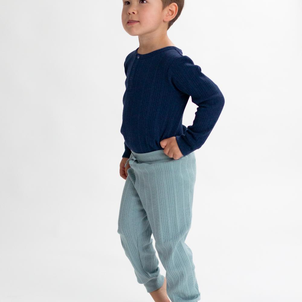 Woolbabe Merino/Organic Cotton Relaxed Pants - Daydream Collection - Tide marl