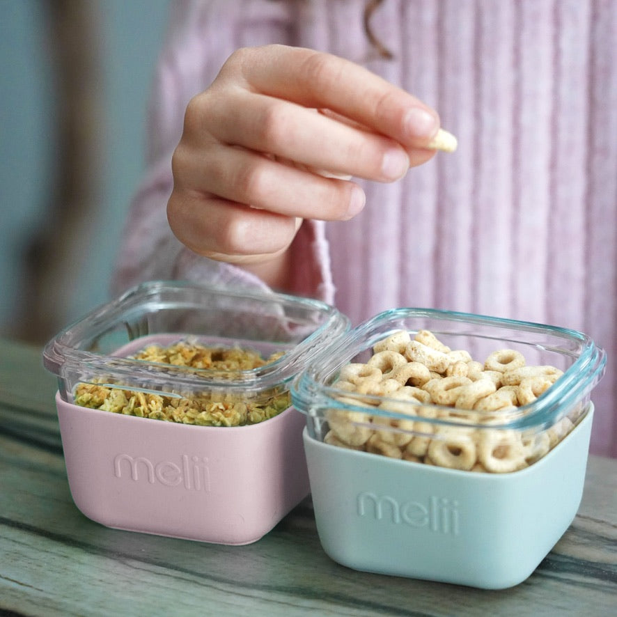 Melii Glass Containers with Silicone Sleeve 3 Pack -