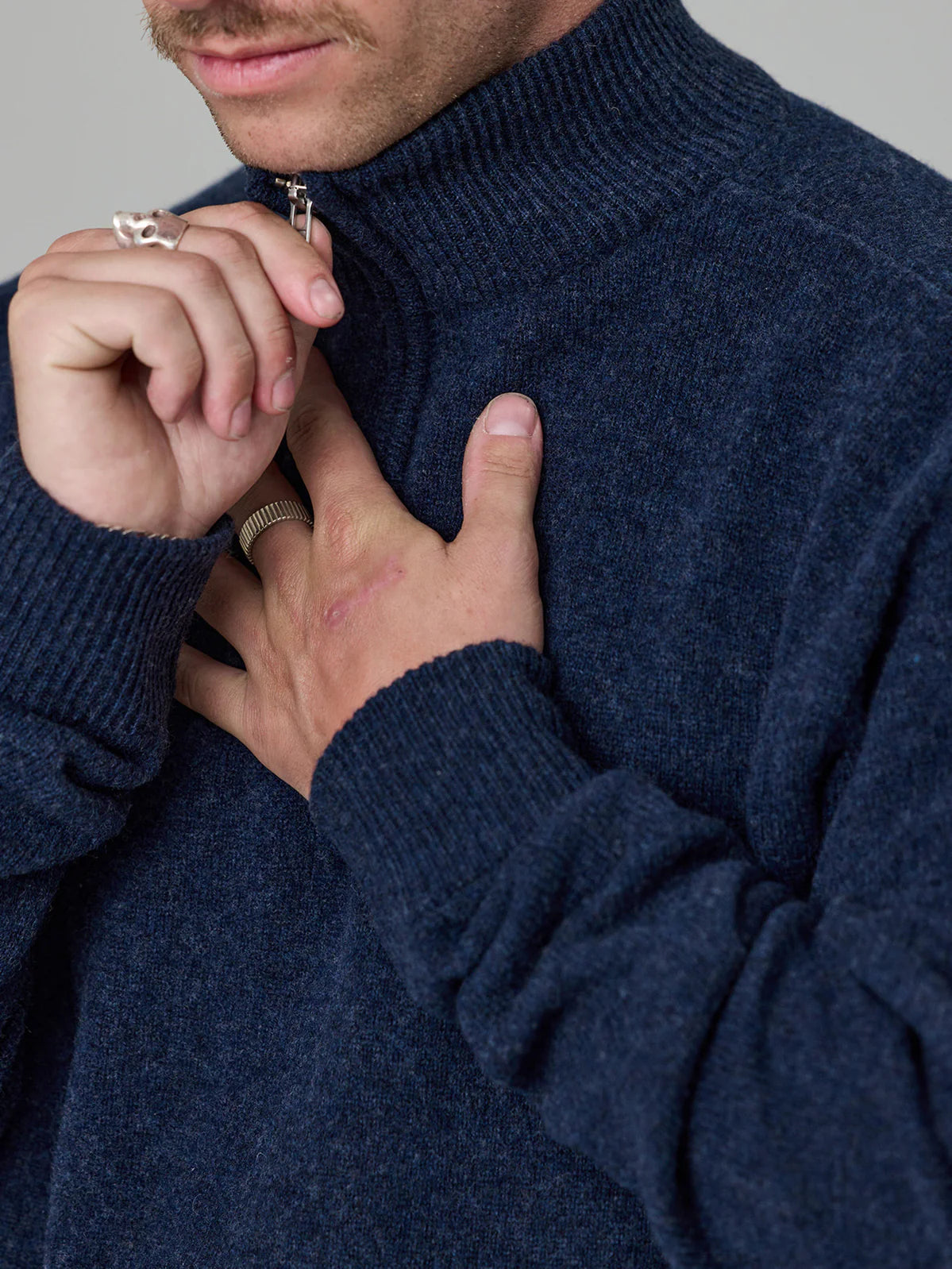 MERINO KEYPORT 1/4 ZIP - INDIGO