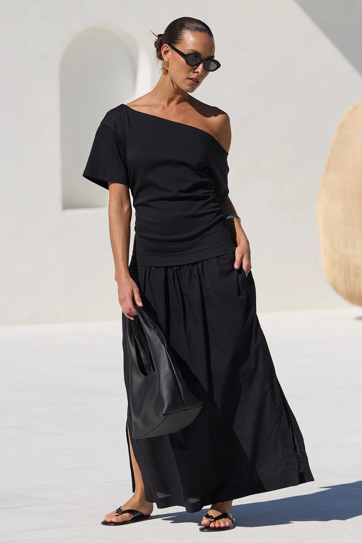 Proximity Black Tee Shirt Maxi Dress