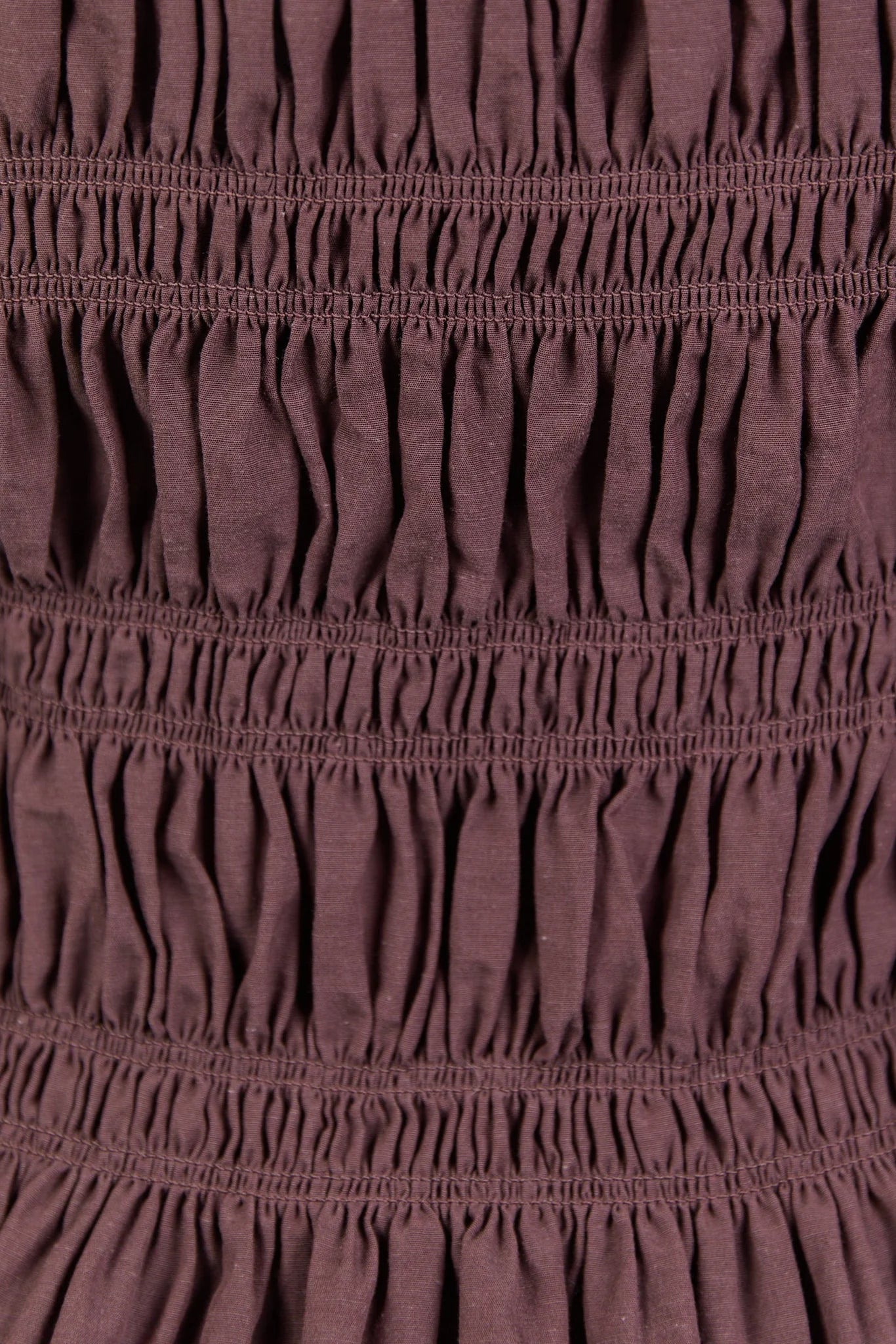 Required Chocolate LS Shirred Bodice Top