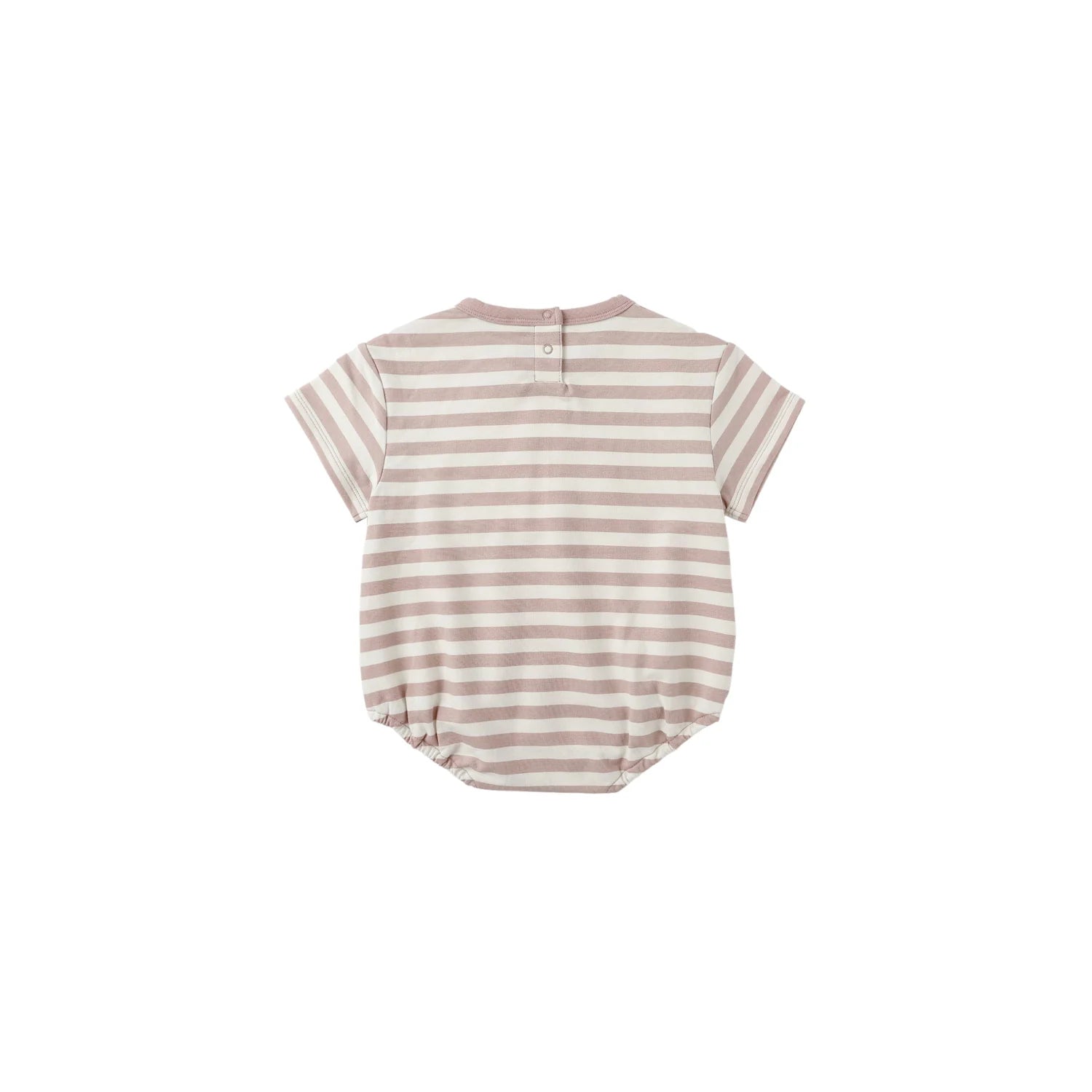 Relaxed SS Bubble Romper || Pink Stripe