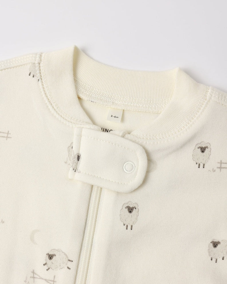Zip Long Sleeve Sleeper Footie Sheep